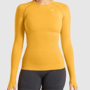 GYM SHARK YELLOW MARL SEAMLESS TOP